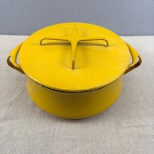 Dansk Kobenstyle Yellow Enamel Dutch Oven France IHQ Jens Quistgaard 9.5 inch